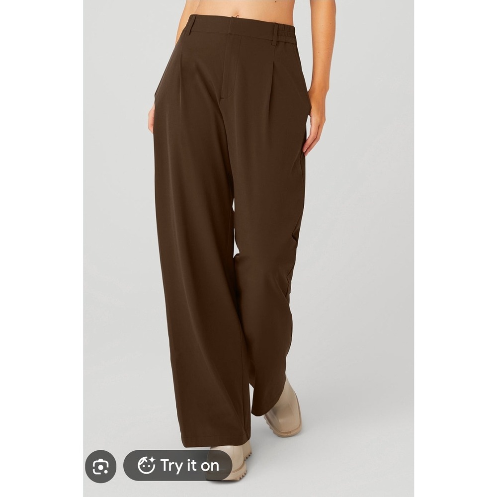 Alo Yoga Pursuit Trousers DEADSTOCK Espresso Atheleisure Pleated Streetfashion